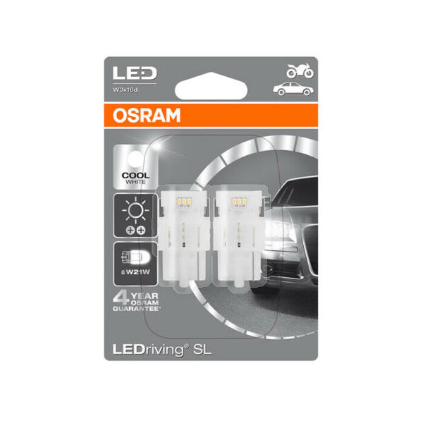 Osram 7706CW W21W 582 LED Retrofit 6000K Bulbs x 2 image