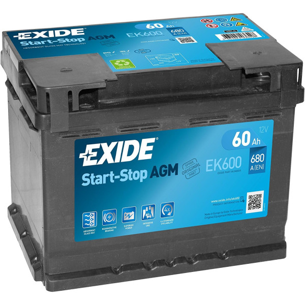 EXIDE AGM Battery 027AGM 12V 60AH image