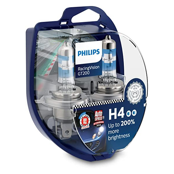 Philips H4 RacingVision GT200 Twin Pack Up to 200% Brighter image