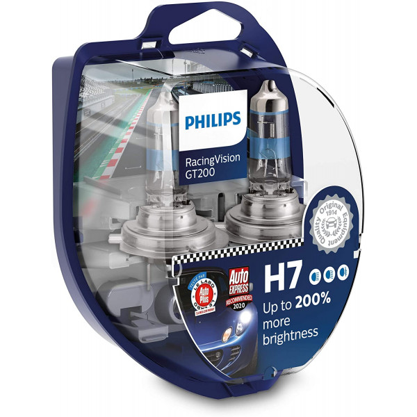 Philips H7 RacingVision GT200 Twin Pack Up to 200% Brighter image